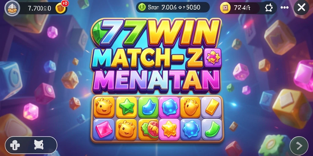 Screenshot menampilkan gameplay menyenangkan dari 77WIN, game Match-3 yang menarik.