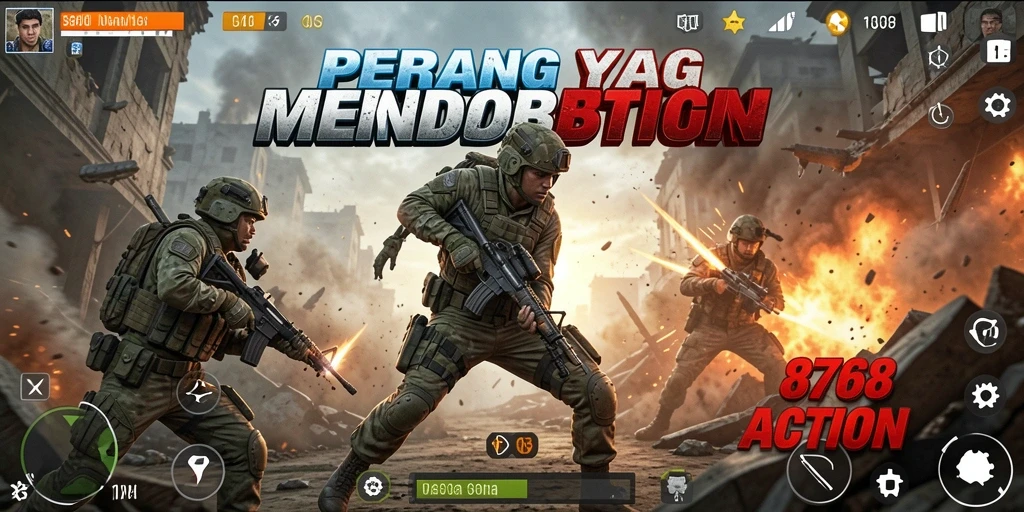Gameplay penuh aksi dan pertarungan seru di 8768.