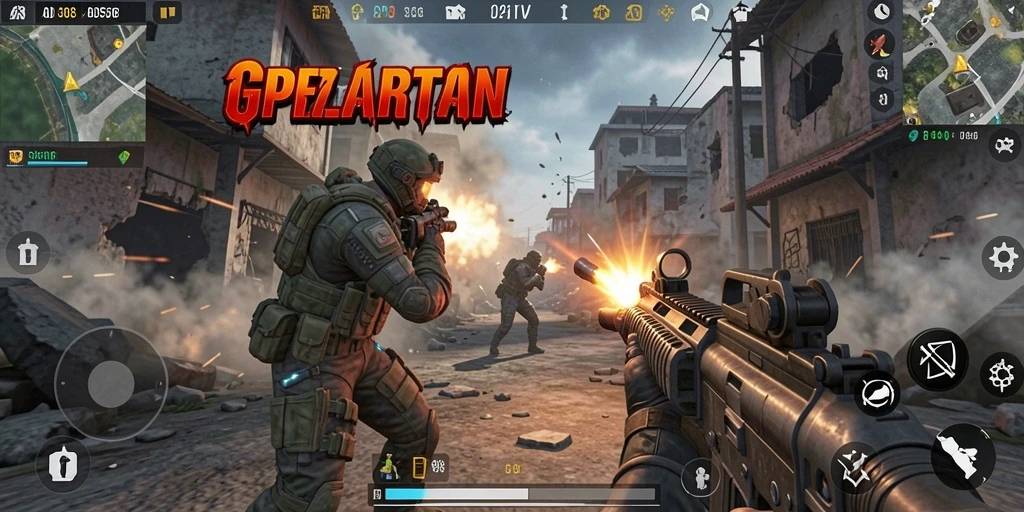 Gameplay intens dengan aksi tembak menembak yang seru.