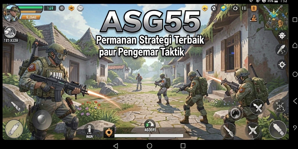 Screenshot gameplay ASG55 yang menunjukkan momen strategis di pertempuran.
