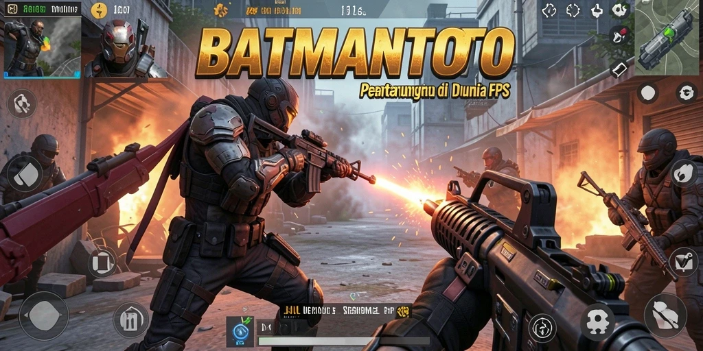 Screenshot gameplay menampilkan aksi seru dalam pertempuran FPS.