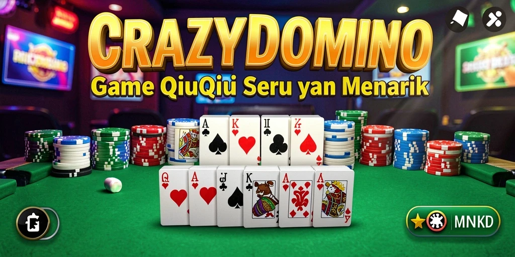Tampilan menarik dari gameplay QiuQiu di CRAZYDOMINO.