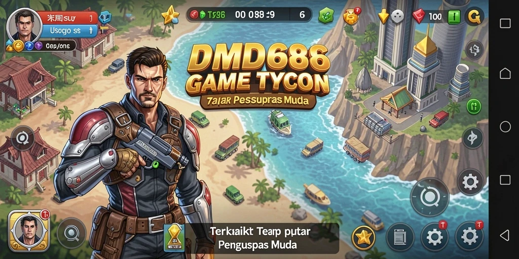 Tampilan gameplay DMD686 yang memukau dan penuh strategi Tycoon.