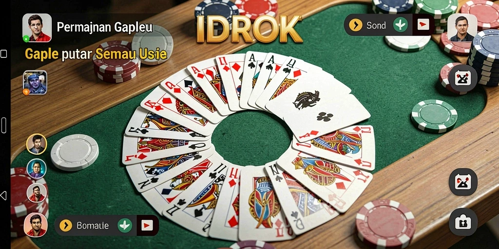Tampilan permainan Gaple yang seru dan mengasyikkan di IDROK.