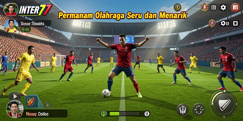 Screenshot INTER77 menampilkan pemain beraksi dalam permainan olahraga yang mendebarkan.