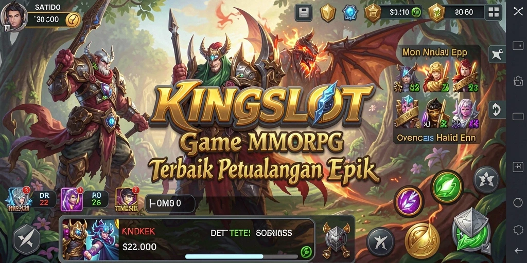 Gameplay seru di KINGSLOT dengan pertarungan dan petualangan.