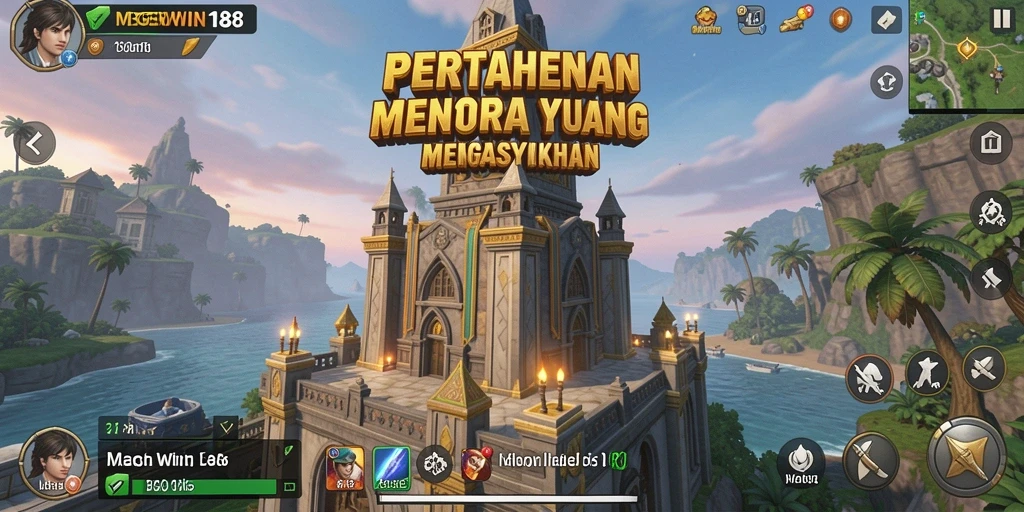 Tampilan gameplay seru dalam MEGEWIN188 yang menguji strategi pertahanan.
