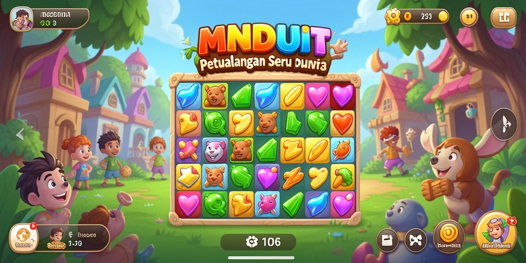 Gameplay seru dan penuh warna di MNDUIT, menantang dan menarik.