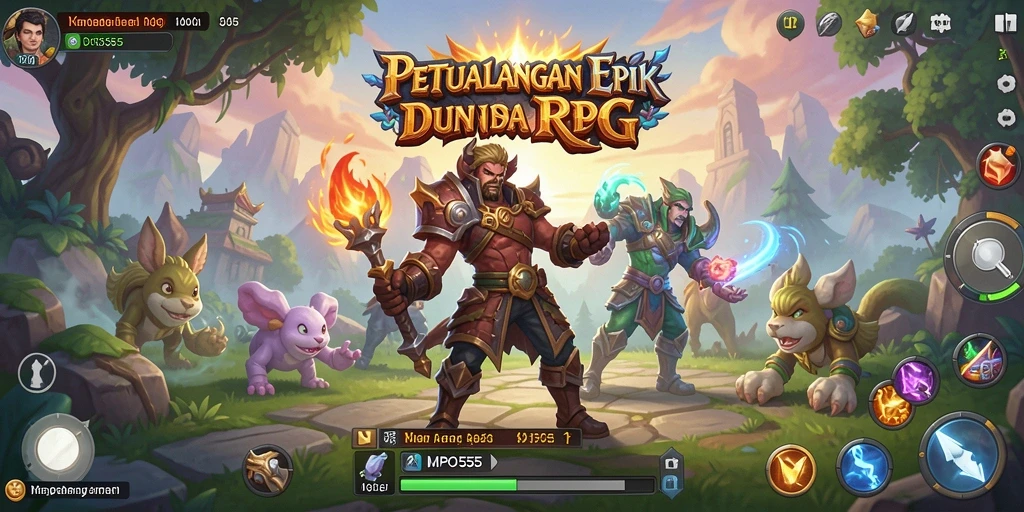 Screenshot MPO555 menampilkan aksi pertarungan seru dalam dunia RPG.