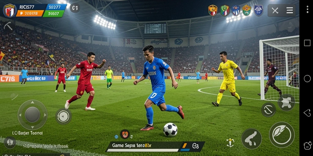 Tampilan gameplay menarik dari RICIS77 yang penuh aksi sepak bola.