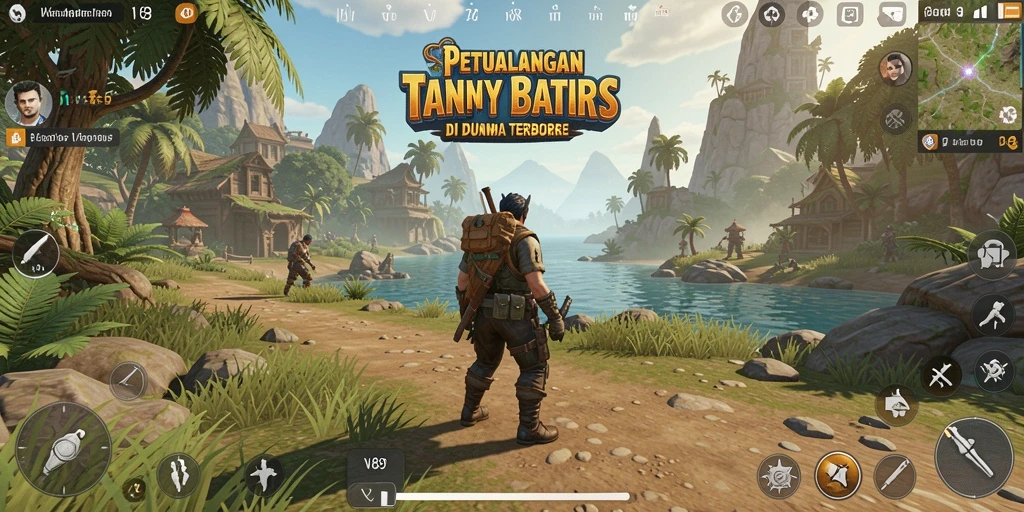 Screenshot menampilkan aksi seru dalam dunia terbuka V89.