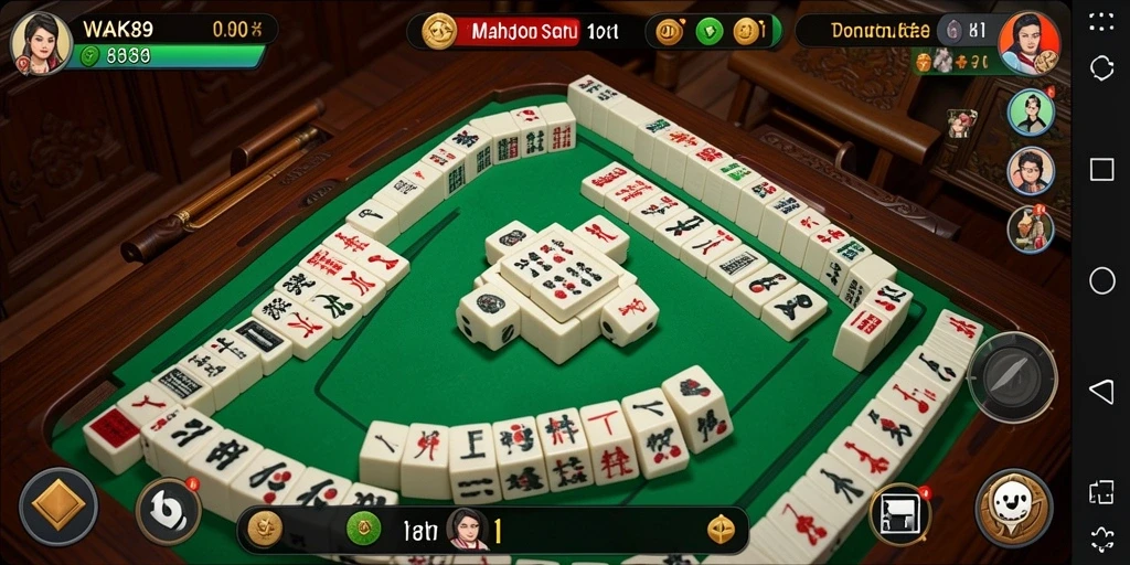 Tampilan gameplay seru dan menantang di WAK89 dengan ubin Mahjong.